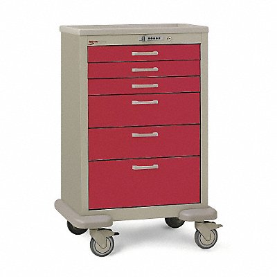 Medical Cart Steel/Polymer Taupe/Red MPN:MBX3210TL-RE