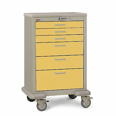 MedicalCart Steel/Polymer Taupe/Yellow MPN:MBX3210TL-YE