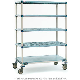 MetroMax Q Plastic Shelving Mobile Cart w/5 Shelves 61-3/4