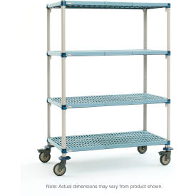 MetroMax Q Plastic Shelving Mobile Cart w/4 Shelves 49-3/4