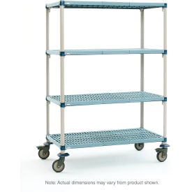 MetroMax Q Plastic Shelving Mobile Cart w/4 Shelves 49-3/4