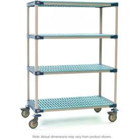 Metro® MetroMax 4 Four Tier Stem Caster Cart w/Open Grid Shelves 36