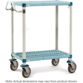MetroMax Industrial Plastic Shelving Utility Cart w/2 Shelves 34-1/2