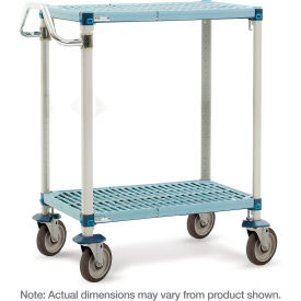 MetroMax Industrial Plastic Shelving Utility Cart w/2 Shelves 40-1/2