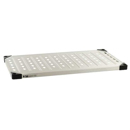 Steel Louvered Shelf, 42 in W x 24 in D x 1 1/2 in H, Silver MPN:2442LG-4