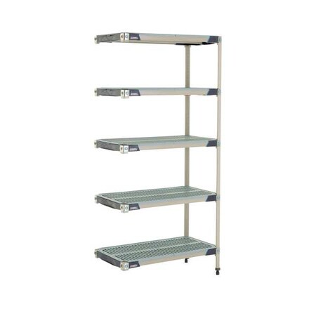 Plastic Industrial Shelving, 36 in D, 18 in W, 74 in H, 5 Shelves, Blue/Taupe MPN:MX-1836G-74-A5