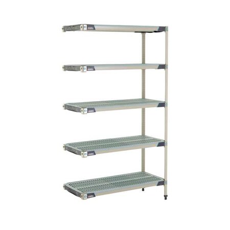 Plastic Industrial Shelving, 42 in D, 18 in W, 74 in H, 5 Shelves, Blue/Taupe MPN:MX-1842G-74-A5