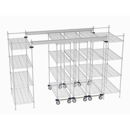 Overhead Track Shelving Complete Kit MPN:TT12-E2448M1848C