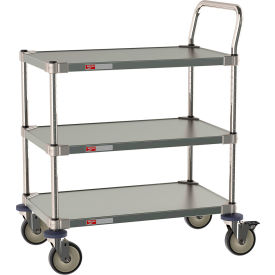 Metro 3 Shelf Labs And Cleanroom Stainless Steel Utility Cart 900 lb. Cap. 34-3/4