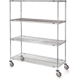 Metro® Stainless Steel Wire Shelf Truck w/4 Shelves 1200 lb. Capacity 36