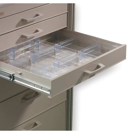 Glass Filled Nylon Drawer Divider Kit for Medical Carts, Clear, 2 1/2 in H MPN:MBA113