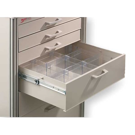 Plastic Drawer Divider Kit for Medical Carts, Clear, 5 1/2 in H MPN:MBC116