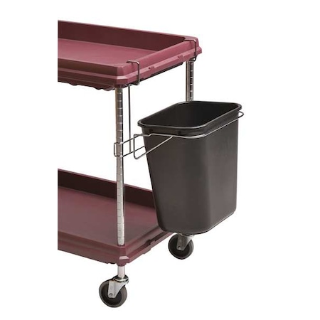 Deep Ledge 25 lb Rectangular Utility Cart Bin, Black, Plastic, 21 1/2 in MPN:BCWB2D
