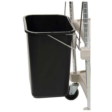 3 gal Rectangular Utility Cart Bin, Black, Plastic, 18 in MPN:MYWB1