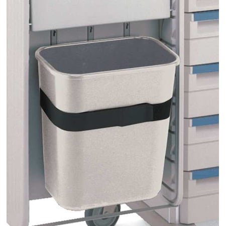 0.45 cu ft Rectangular Indoor Metal Can, Gray, Steel, Polyethylene, 8 in MPN:SXRBSKT-H