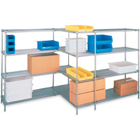 Metro® 4 Shelf Super Erecta Brite Zinc Shelving Unit Add On 36