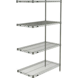 Metro® 4 Shelf Super Erecta Brite Zinc Shelving Unit Add On 36