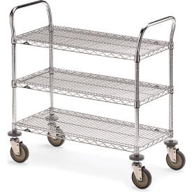 Metro® Super Erecta Brite Wire Utility Cart w/3 Shelves 900 lb. Capacity 36