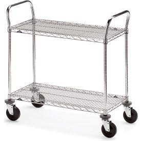 Metro® Super Erecta Brite Wire Utility Cart w/2 Shelves 800 lb. Capacity 42