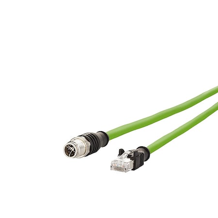M12 Cable, Male, Green, 2 m, 10 Gbits MPN:142M2X15020