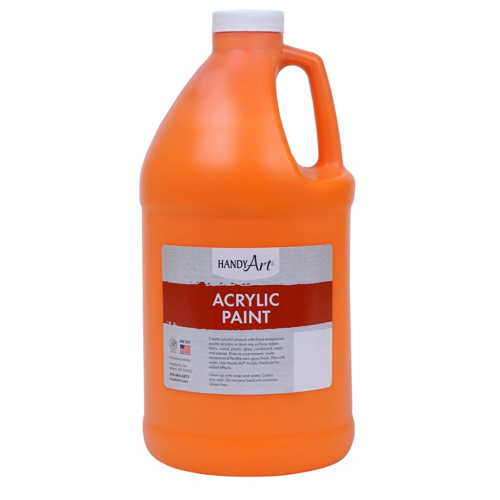 Handy Art Student Acrylic Paint, 64 Oz, Chrome Orange MPN:RPC102025
