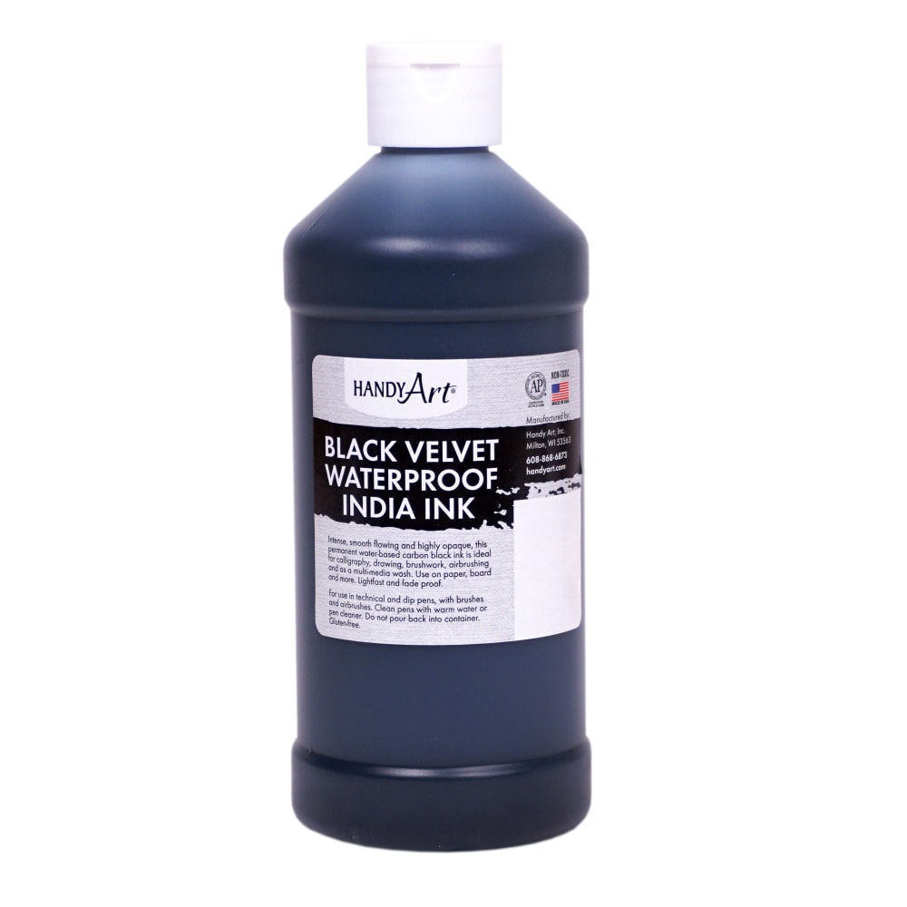 Handy Art Velvet India Ink, 16 Oz, Black MPN:RPC401000