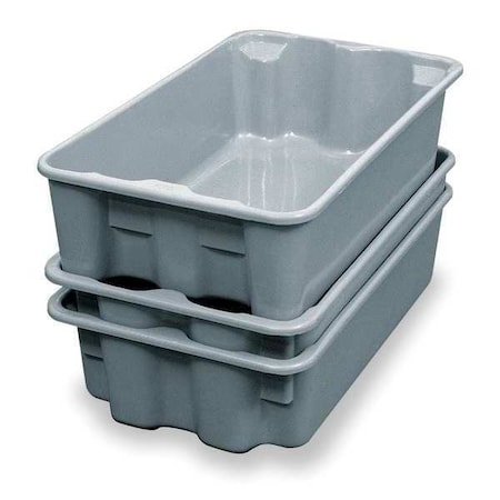 Stack & Nest Storage Container, 3.7 gal, 17-7/8 in L x 10-5/8 in W x 5 in H, Gray MPN:780208