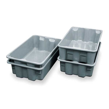 Stack & Nest Storage Container, 6.2 gal, 20-1/2 in L x 12-7/8 in W x 8 in H, Gray MPN:780408
