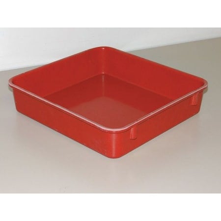 Stack & Nest Storage Container, 0.9 gal, 12-3/8 in L x 9-3/4 in W x 2-1/8 in H, Red MPN:9301085280