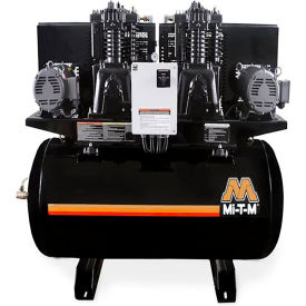 Mi-T-M® Two Stage Duplex Horizontal Air Compressor 5 HP 120 Gallon Cap. 175 PSI 1PH 230V ACD-23105-120H