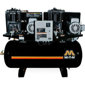 Mi-T-M® M Two Stage Duplex Horizontal Air Compressor 7-1/2 HP 120 Gal Cap 175 PSI 1PH 230V ACD-23175-120HM