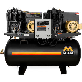 Mi-T-M® M Two Stage Duplex Horizontal Air Compressor 7-1/2 HP 120 Gal Cap 175 PSI 3PH 230V ACD-23375-120HM