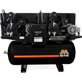 Mi-T-M® M Two Stage Duplex Horizontal Air Compressor 10 HP 120 Gal. Cap. 175 PSI 3PH 230V ADD-23310-120HM