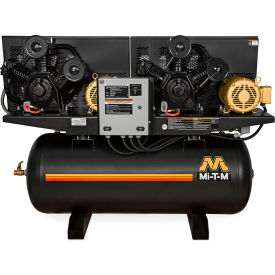 Mi-T-M® M Two Stage Duplex Horizontal Air Compressor 10 HP 120 Gal. Cap. 175 PSI 3PH 460V ADD-46310-120HM