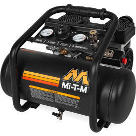 Mi-T-M® Single Stage Air Compressor Horizontal 3 Gallon Cap. 4 CFM 90 PSI 1-1/2 HP 120V AM1-HE15-03QM