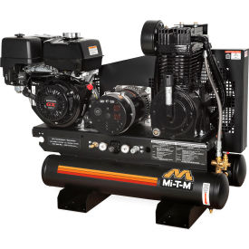 Mi-T-M® Stationary Air Compressor/Generator Combo 8 Gal. Cap. 389cc Honda OHV Recoil Start AG2-SH13-08M1
