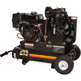 Mi-T-M® Air Compressor w/ Pilot Valve Exhaust Filter 8 Gal. Cap 270cc Honda OHV Recoil Start AM2-PH09-08M2