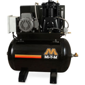 Mi-T-M® M Simplex Two Stage Horizontal Air Compressor 7-1/2 HP 80 Gal Cap 175 PSI 1PH 230V ACS-23175-80HM