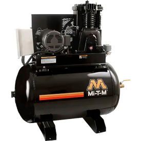 Mi-T-M® Simplex Two Stage Horizontal Air Compressor 5 HP 80 Gal. Cap. 175 PSI 3PH 460V ACS-46305-80H