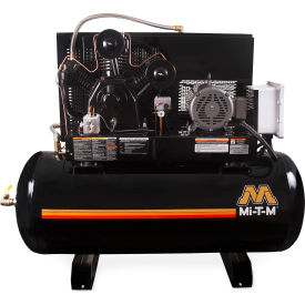 Mi-T-M® M Simplex Two Stage Horizontal Air Compressor 10 HP 120 Gal. Cap. 175 PSI 3PH 200V ADS-20310-120HM