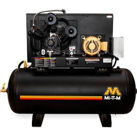 Mi-T-M® M Simplex Two Stage Horizontal Air Compressor 10 HP 120 Gal. Cap. 175 PSI 3PH 460V ADS-46310-120HM