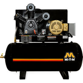 Mi-T-M® Simplex Two Stage Horizontal Air Compressor 15 HP 120 Gal. Cap. 175 PSI 3PH 230V AES-23315-120H