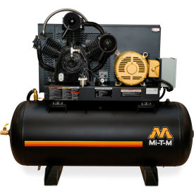 Mi-T-M® M Simplex Two Stage Horizontal Air Compressor 15 HP 120 Gal. Cap. 175 PSI 3PH 230V AES-23315-120HM