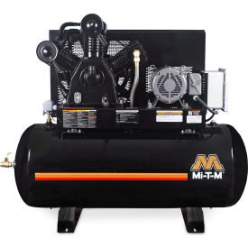 Mi-T-M® Simplex Two Stage Horizontal Air Compressor 15 HP 120 Gal. Cap. 175 PSI 3PH 460V AES-46315-120H