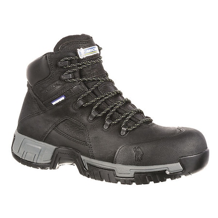 Men's Work Boot, 14 M, Steel Toe, 6 in H, Black, XHY866 MPN:XHY866