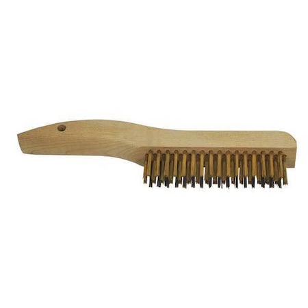 Scratch Brush, 4 in x 16 in Rows, Brass, Brass, Wood MPN:53601BRS