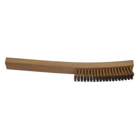 Scratch Brush, 4 in x 19 in Rows, Brass, Brass, Hardwood MPN:53604BRS
