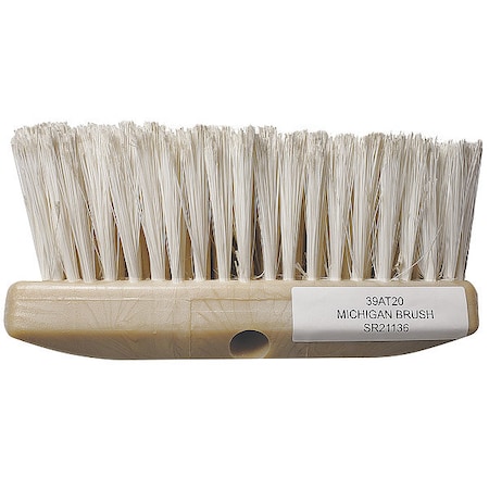2 1/2 in W Car Wash Brush, Not Applicable L Handle, 10 in L Brush, White, Plastic MPN:SR21136