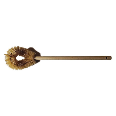 Toilet Brush, 10 in L Handle, 5 in L Brush, Yellow, Wood, 15 in L Overall MPN:SR53300