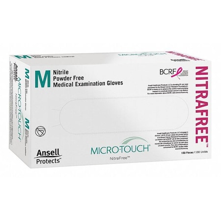NitraFree, Disposable Gloves, 2.00 to 2.99 mil Palm, Nitrile, Powder-Free, M, 100 PK, Pink MPN:313016